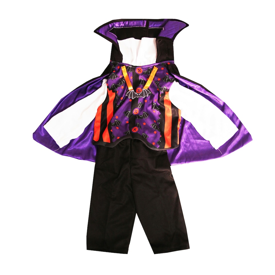 image 1 of Bristol Novelty Toddler Vampire Halloween Costume - Purple/Black/White - 1-2 Years 1