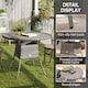 image 5 of Outsunny Outdoor PE Rattan Dining Table w/ Wood-plastic Composite Top, Grey