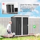 image 6 of Outsunny 5x3ft Garden Shed, Steel Small Shed, Outdoor Leanto Shed with Adjustable Shelf, Lock and Gloves for Patio, Garden, Dark Grey with Foundation Kit