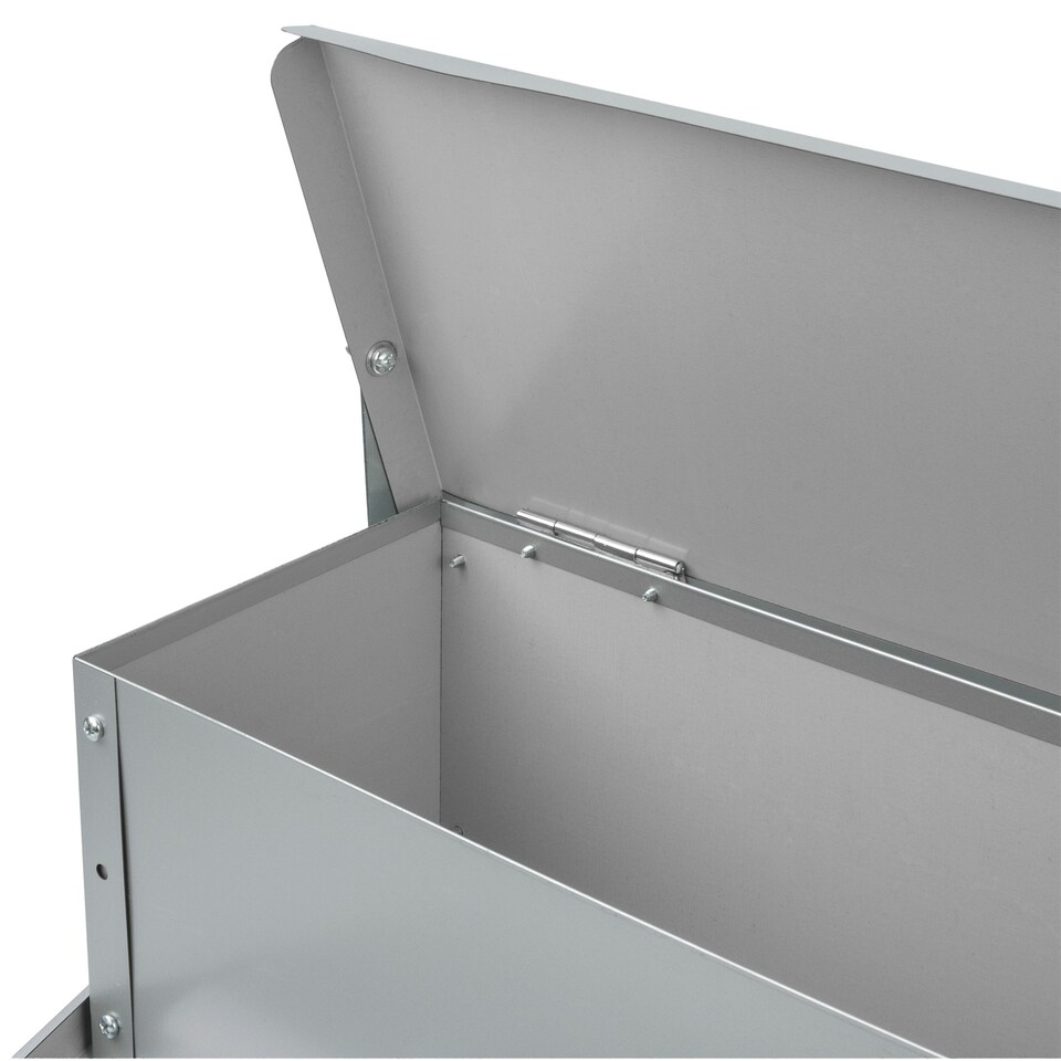 image 1 of KCT 10kg Automatic Chicken Feeder Self Opening Grey Steel Trough Poultry Treadle | Grey | 1