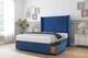 image 4 of Sloomy Devonshire Navy Plush Divan Bed Base 2 Drawers Foot-End With 54 Inch Wingback Headboard | Blue | Navy | Double | 1