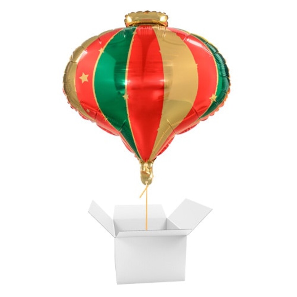 Christmas Droplet Bauble Matte Giant Helium Foil Balloon - Inflated Balloon in a Box