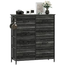 HOMCOM Fabric Chest of Drawers, 8 Drawer Dresser for Bedroom, Black | Black | One Size | 1