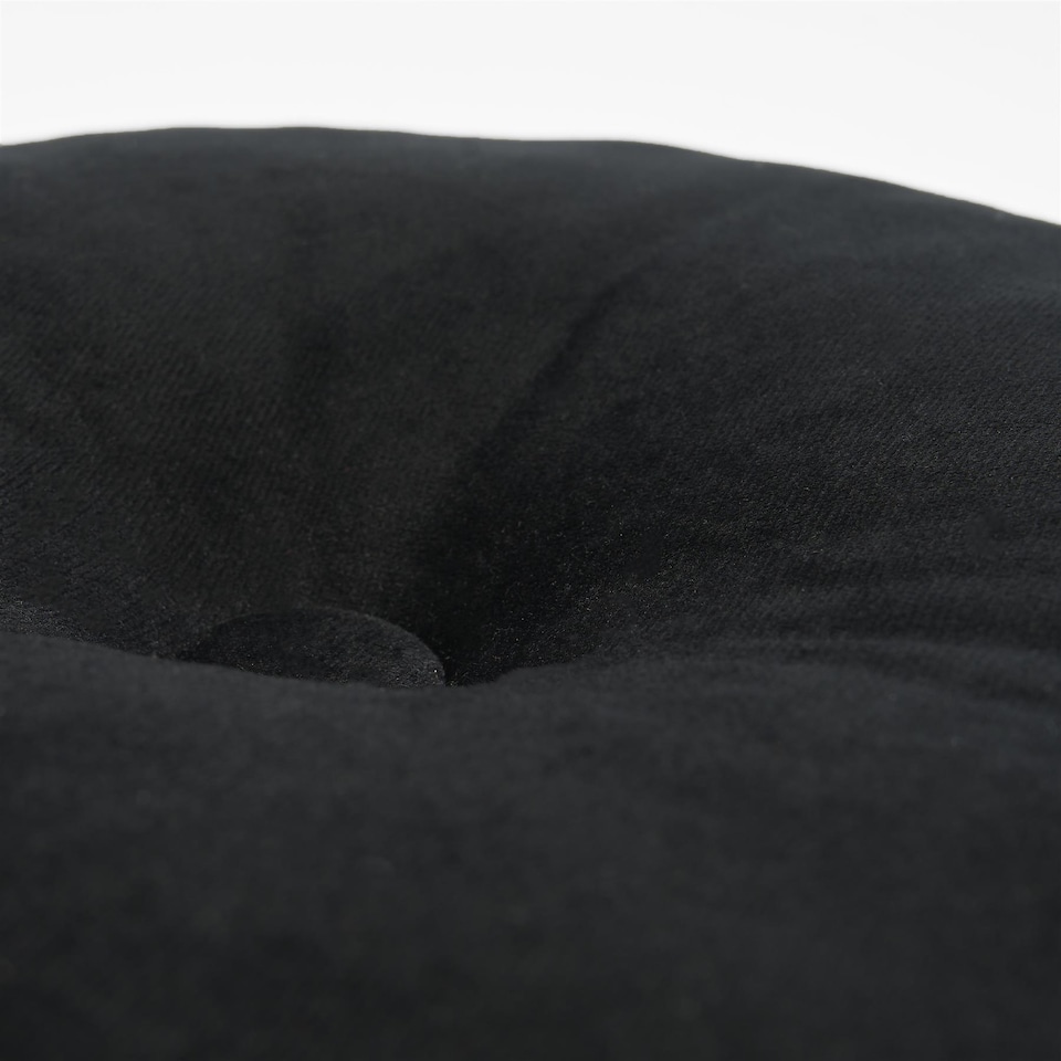 image 1 of OHS Ultra Soft Velvet Round Seat Cushion Pleated Floor Pillow | Multi | Black/White