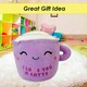 image 3 of Latte Soft Toy Cute Plushie Huggable Cuddly Stuffed Toy 20cm Purple