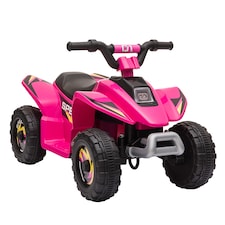 HOMCOM 6V Kids Electric Ride on Car All Terrain Vehicle Toy Quad Bike with Forward Reverse Functions Toddlers for 18-36 Months Old Pink
