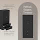 image 4 of Vida Designs Altino 2 Door 2 Drawer Black Wardrobe with Hanging Rail - H: 170cm x W: 77cm x D: 53cm