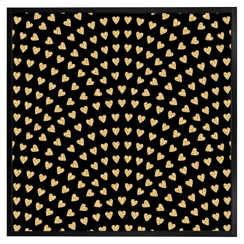 image 1 of Geometric glitter love hearts (Picutre Frame) Grey | XL