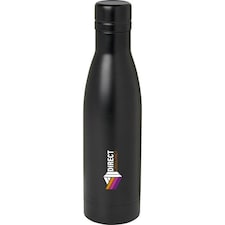 Vasa Plain Stainless Steel 500ml Water Bottle - Solid Black - One Size