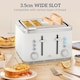 image 5 of HOMCOM 1.7L 3000W Rapid Boil Kettle and 4 Slice Toaster Set Crumb Tray White | White