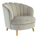 image 2 of Interiors by Premier Grey Velvet Scalloped Armchair, Supportive Armrest Lounge Chair, Easy to Clean Velvet Accent Chair