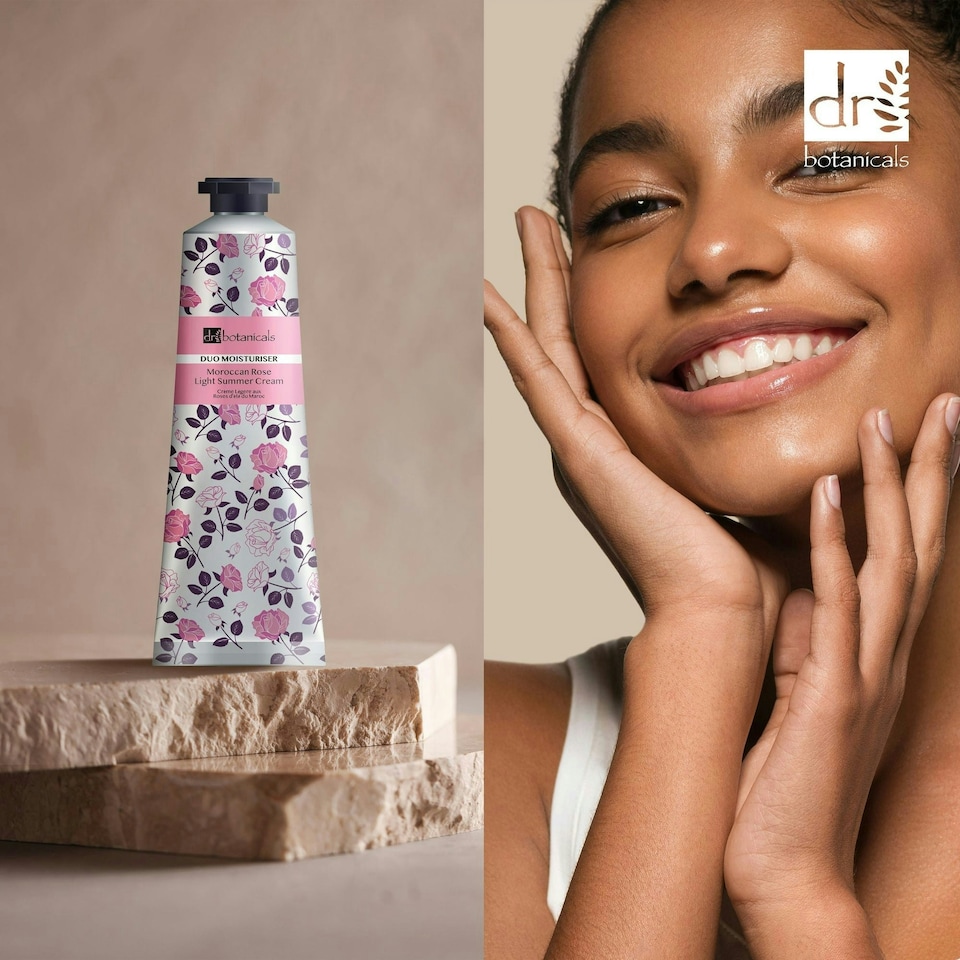 image 1 of Dr Botanicals Moroccan Rose Light Summer Cream 50ml Twin Value Savings Pack