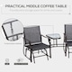 image 3 of Outsunny Double Glider Companion Rocking Garden Chairs Loveseat Grey and Brown