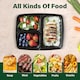 image 4 of 34oz Black 3 Compartment Meal Prep Containers With Lid Plastic Microwave Safe Food Storage Box 20pc