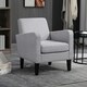 image 2 of HOMCOM Modern Armchair Accent Chair with Rubber Wood Legs for Bedroom Light Grey