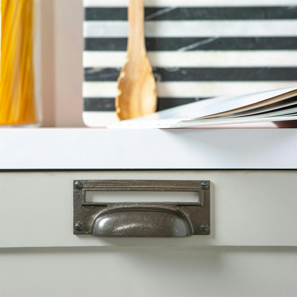 image 1 of Hammer & Tongs Filing Cabinet Drawer Pull with Card Frame - W130mm x H50mm - Brass N/A