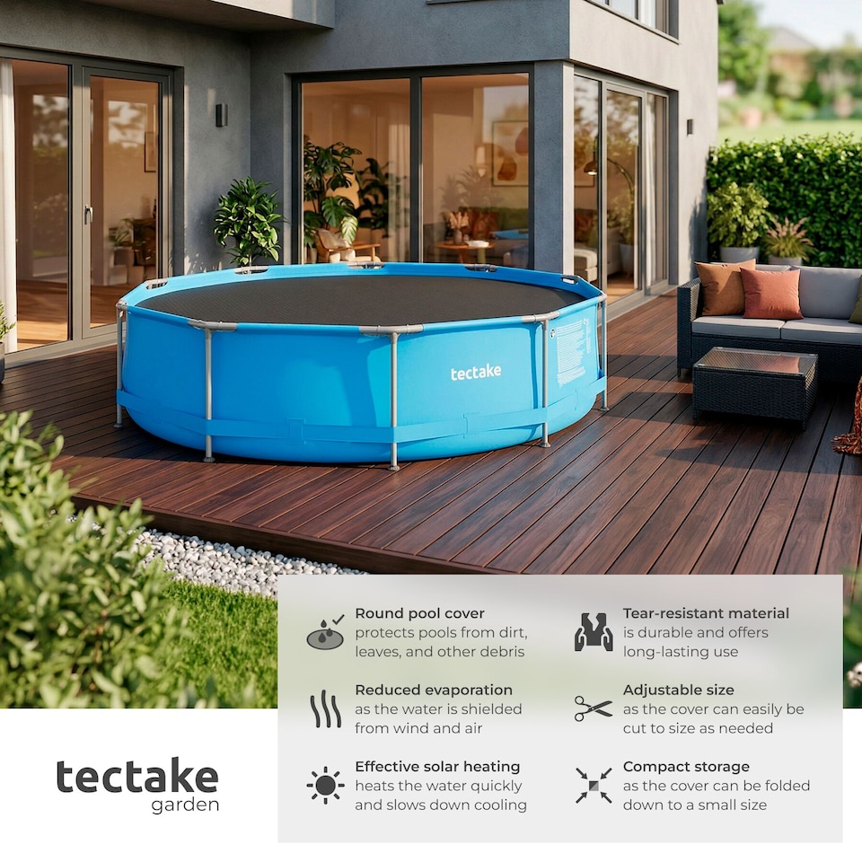 image 1 of Pool Solar Cover to Protect and Warm Round Swimming Pools | Black | black | 1
