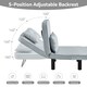 image 5 of 4 in 1 Folding Single Sofa Bed Convertible Lounge Sleeper Chair with Adjustable Backrest and Large Cushion Light Grey