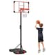 image 1 of SPORTNOW Adjustable Basketball Hoop and Stand with Wheels, 1.8-2.1m, Red