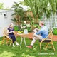 image 6 of Outsunny Outdoor Seat Cushions Set of 2, Tufted Round Chair Pads, Dark Grey 