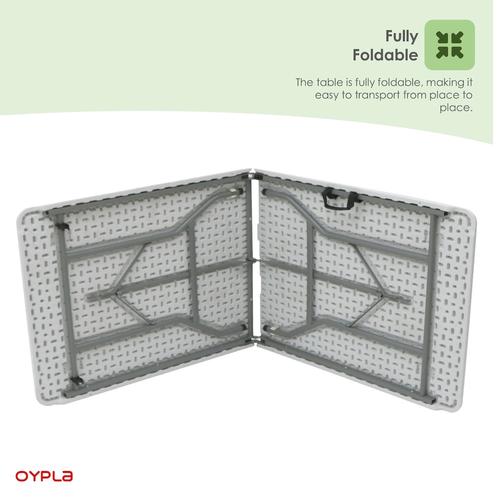 image 1 of 5ft Folding Trestle Table Heavy Duty Catering Garden Party 1.5m | White