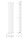 image 8 of Embrace Vertical Double Panel Radiator, 1800mm x 354mm - Gloss White | White | Gloss White | 1