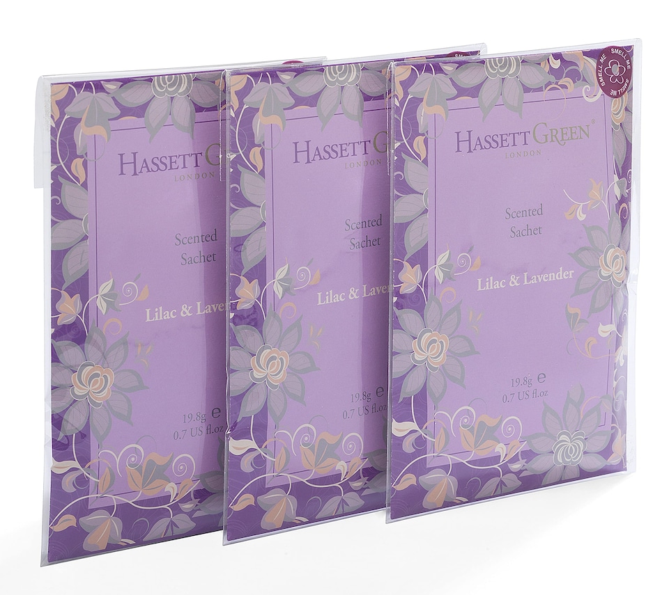 image 1 of Hassett Green London - Lilac & Lavender - Handmade Large Scented Sachets - Pack of 3 - For Wardrobes & Drawers