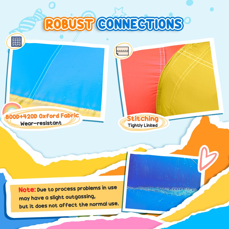 image 1 of Outsunny Bouncy Castle with Slide Pool Rocket Trampoline w Carrybag, Blower