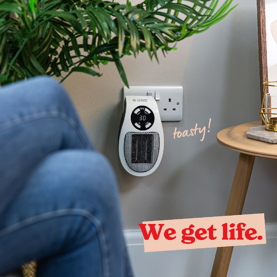 image 1 of Russell Hobbs Electric Ceramic Heater Plug In 500W White RHPH2001