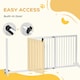 image 5 of PawHut Wooden Freestanding Pet Gate Adjustable w/ Door Lock Safe Barrier White