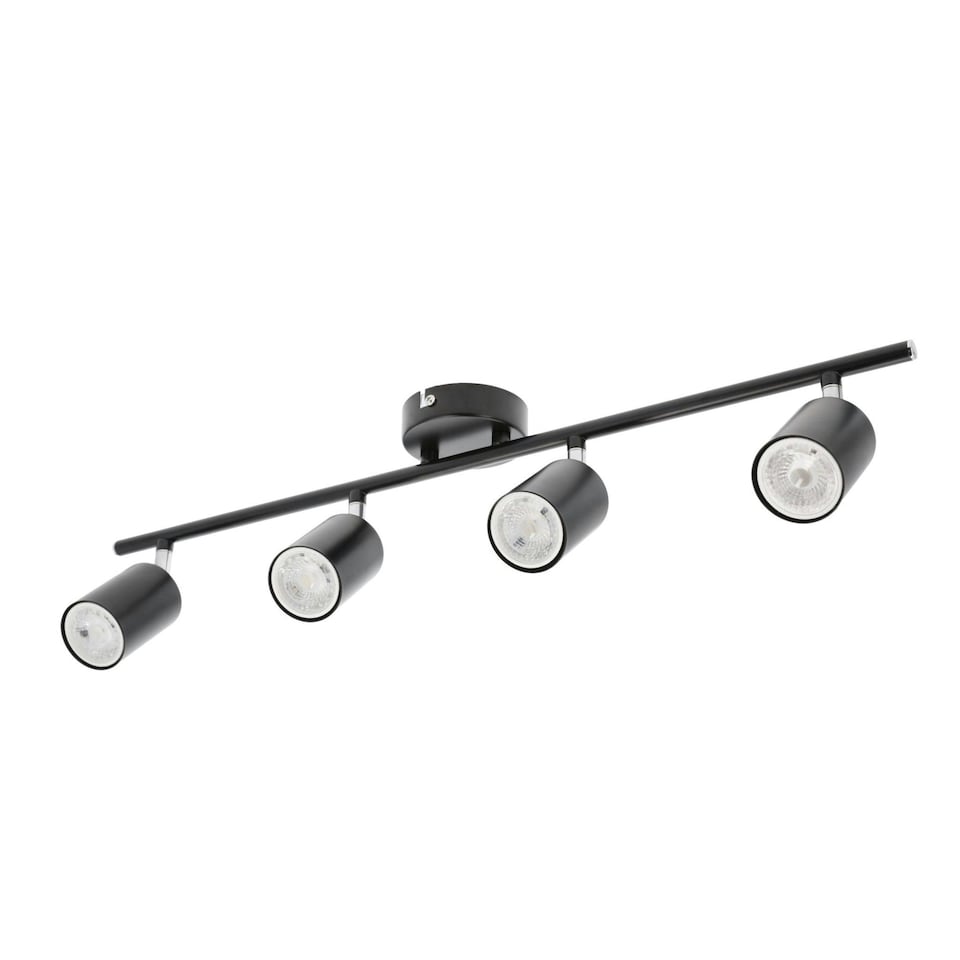 image 1 of CGC JACK Black Four Head GU10 Ceiling Spot Bar Light Black