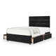 image 1 of Ortho Classic Orthopaedic Black Naples Velvet 4 Drawer Divan Set And Milan Headboard Double