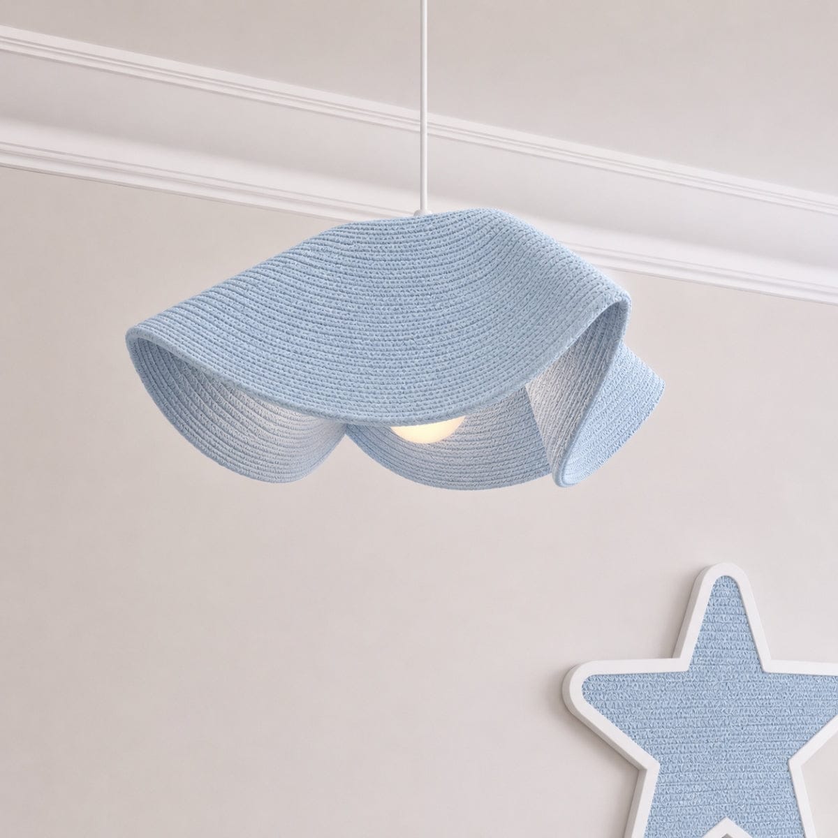 CGC Lighting Flora 64cm Baby Blue Floppy Fabric Lampshade