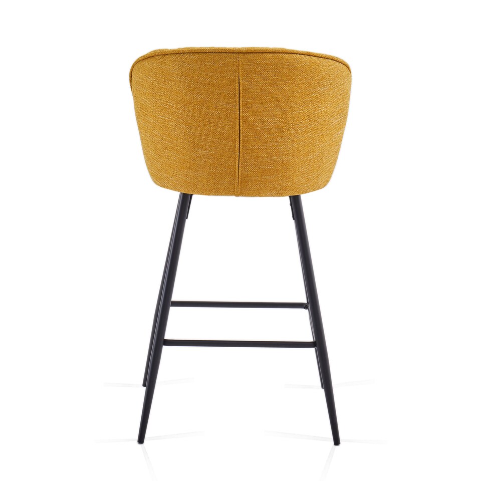 image 1 of SONARA Set of 2 Blended Woven Fabric Counter Height Bar Stools with Backrest | Yellow