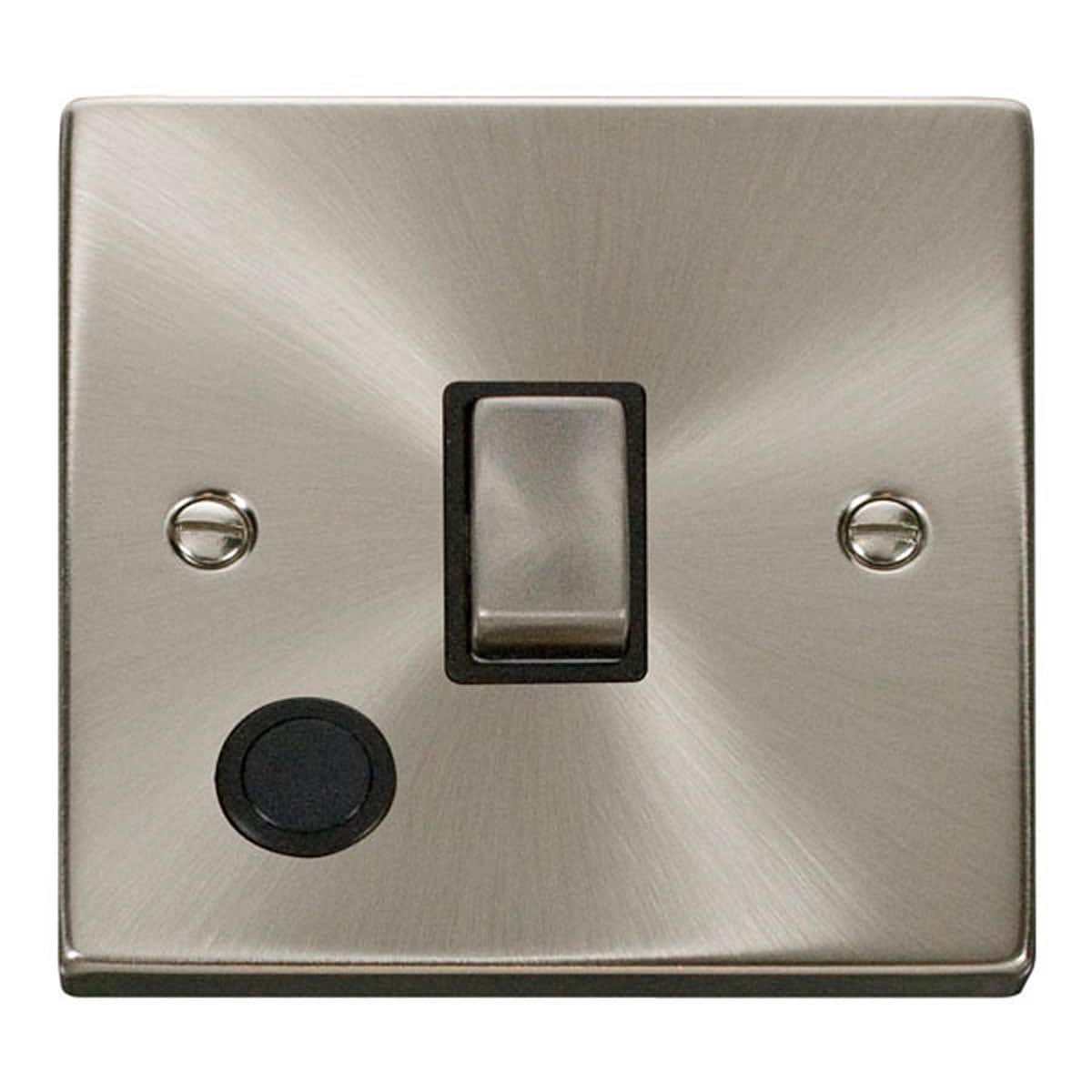 SE Home Satin / Brushed Chrome 1 Gang 20A Ingot DP Switch With Flex in Metallic Silver