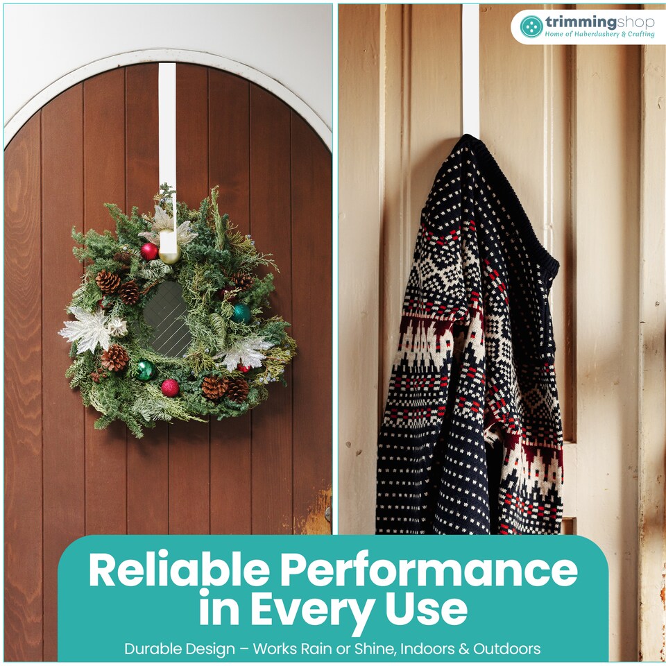 image 1 of Trimming Shop 12.5 Inch Strong Metal Wreath Door Hangers - Pack of 2