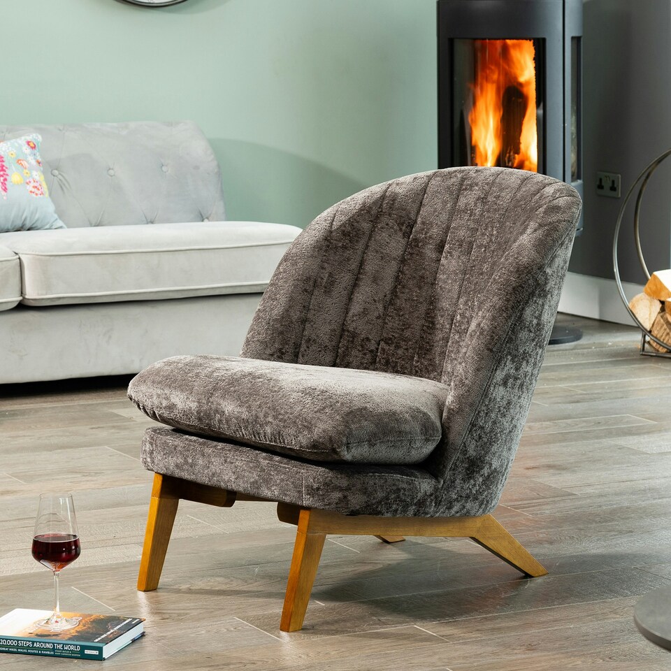 image 1 of Mateo Fabric Accent Chair - Dark Grey