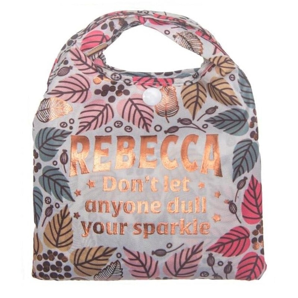 image 1 of History & Heraldry Personalised Sparkle Reusable Foldable Shopper Bag - Rebecca Multi