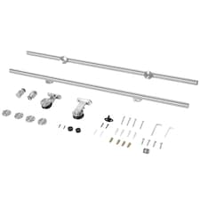 HOMCOM Wooden Sliding Door Kit Stainless Steel Smooth Operation Hardware Track Kit System Unit For Single Door 2000mm | Silver | Silver