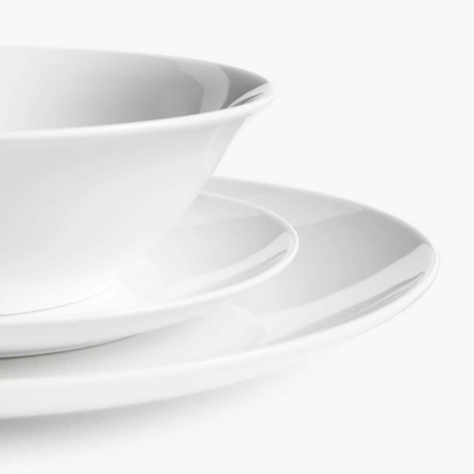 image 1 of Glim Glam Dinner Plates Set 10.5” Porcelain White 6pc Set Coupe White