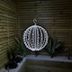 image 3 of 40cm Light up White Metal Frame Hanging Christmas Ball with 240 Cool White LEDs