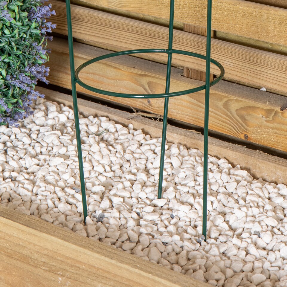 image 1 of Pack of 3 Tom Chambers Urban Green Conical Garden Plant Support Ring 20cm- Small