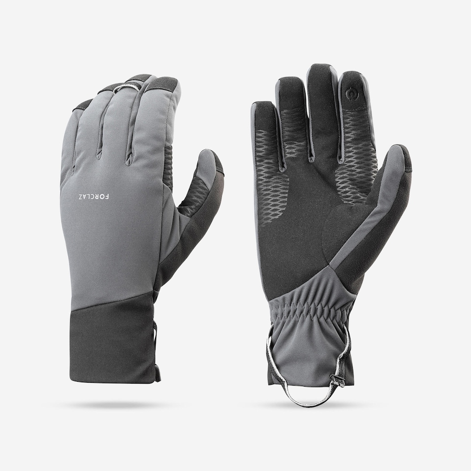 image 1 of Decathlon Adults’ windproof tactile trekking gloves, MT900 - Grey