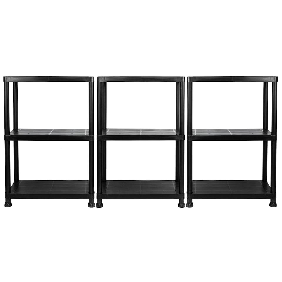 image 1 of TekBox Set of 3x 3 Tier Garage Storage Shelves