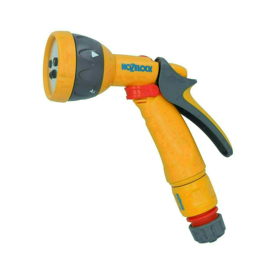 image 1 of Hozelock Spray Nozzle Garden Hose Pipe Water Gun 5 Function & 3 Fittings Yard