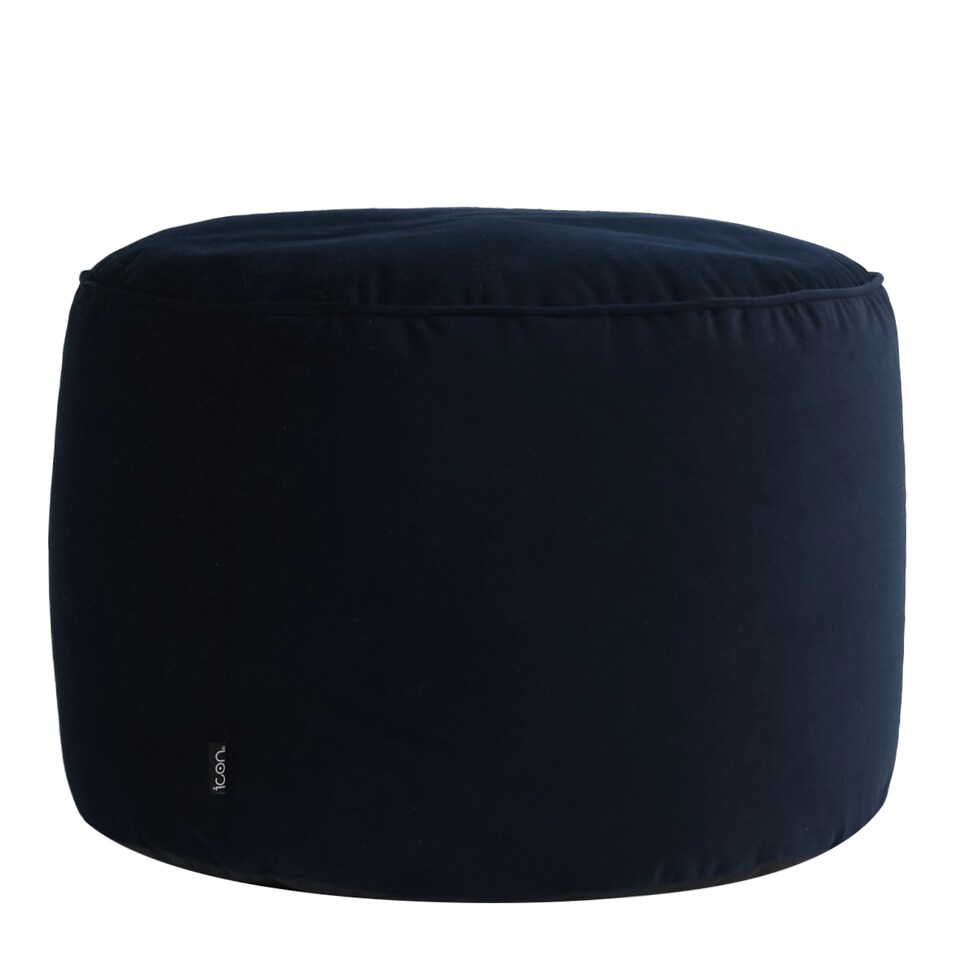 image 1 of Milano Velvet Bean Bag Pouffe Midnight Blue Large Velvet Footstools