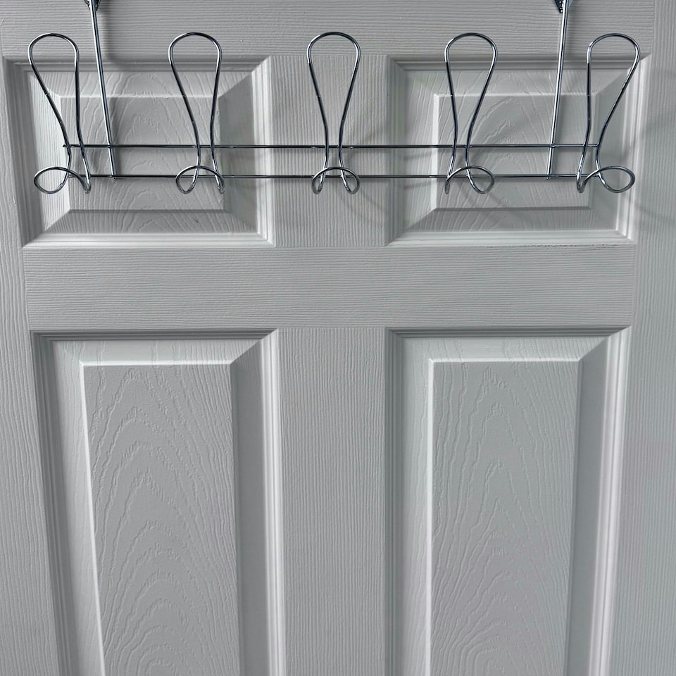 image 1 of Showerdrape Lyrical Chrome Over Door Storage Hooks