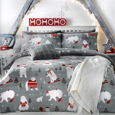 Bedlam Polar Bears Duvet Cover Set Silver