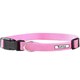 image 1 of Dog Puppy Collar with Buckle & Clip for Lead, Adjustable Soft Fabric Pink | S