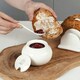 image 4 of Wm Bartleet & Sons Porcelain Bellied Sugar/Jam/Mustard Pot with Spoon, White